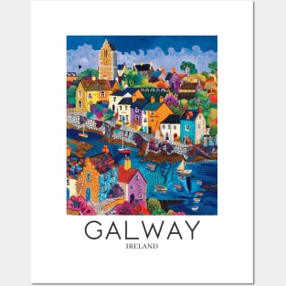 A Pop Art Travel Print of Galway - Ireland Posters and Art